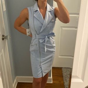 Calvin Klein Chambray Zipper Tank Dress